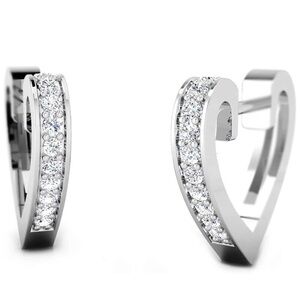 10k IGI Natural Diamond Heart Hoop Earrings